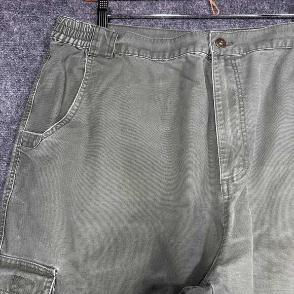 Cabelas Pants Mens 44 Trail Hiker Khaki Cotton Straight Leg Cargo Zip Fly Green - Picture 4 of 9